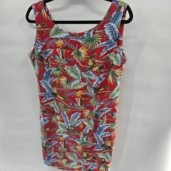 Gary's Island By Reyn Spooner 100% Spun Rayon Made in Hawaii Midi Dress Medium - Picture 1 of 9